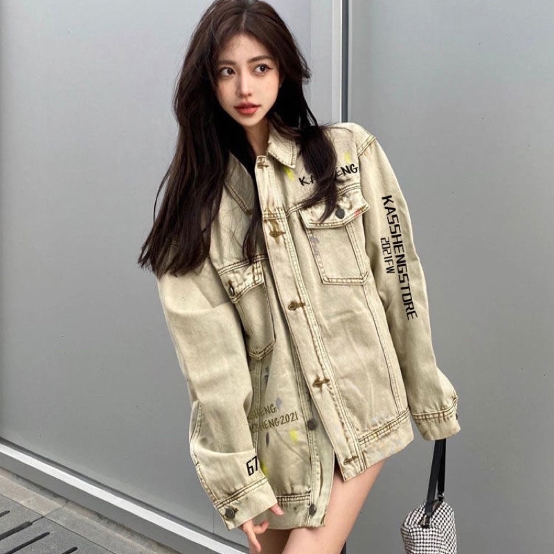 Áo khoác jeans denim dáng rộng phong cách Hàn Quốc ÁO KHOÁC JACKET 2022