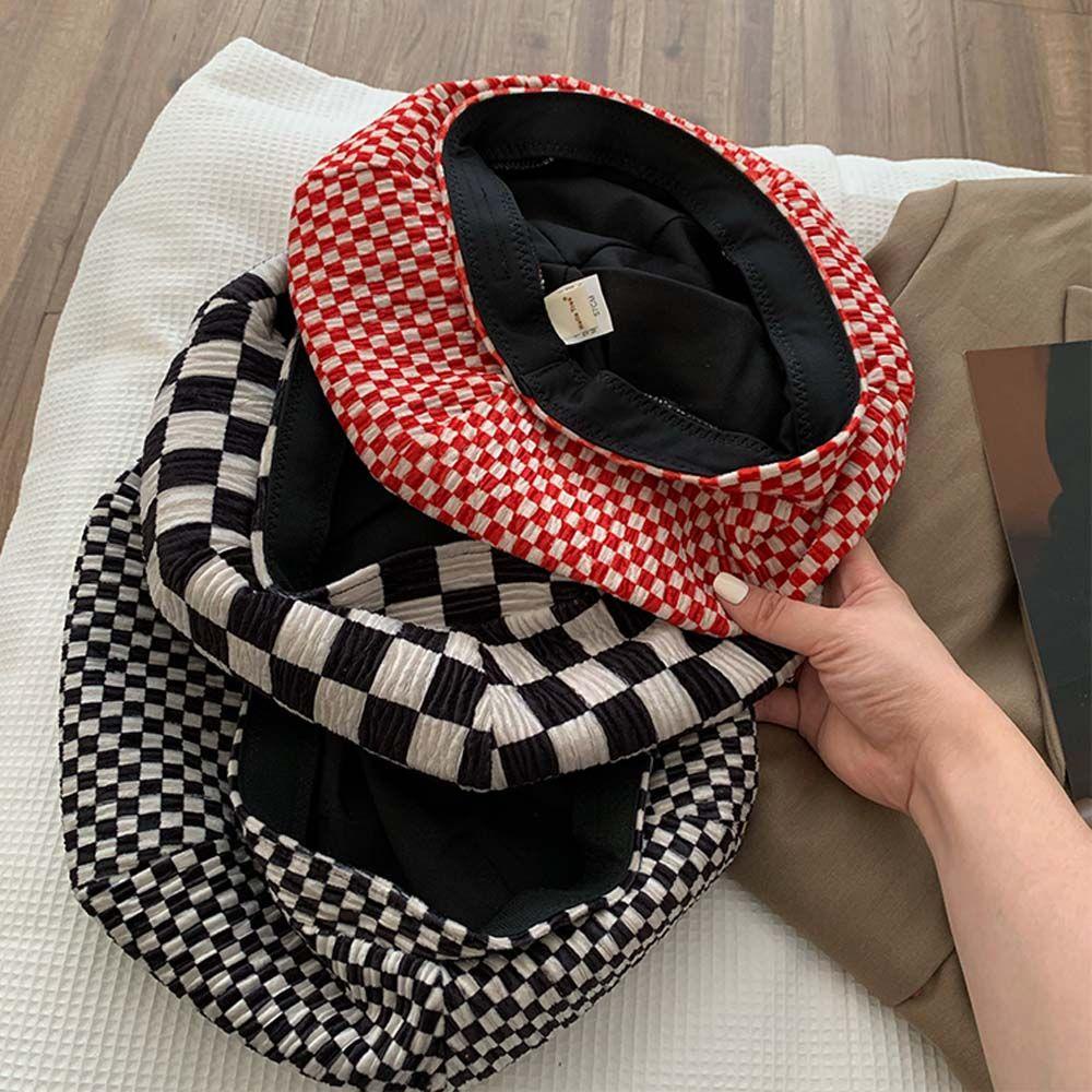 TWINKLE Mũ Beret Họa Tiết Kẻ Sọc Retro Đơn Giản Thời Trang Thu Đông Cho Nữ