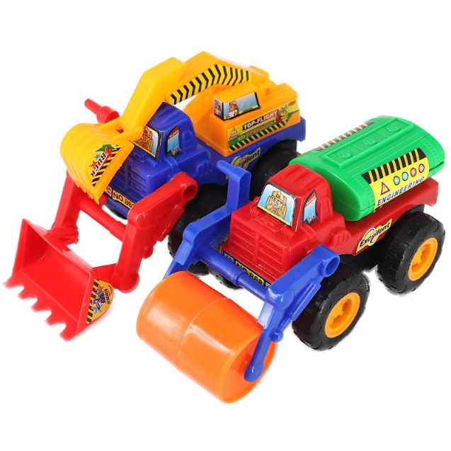 Đồ chơi xe công trình quán tính xe xúc cát cẩu móc trộn bê tông 2in1 - Nhíp Shop