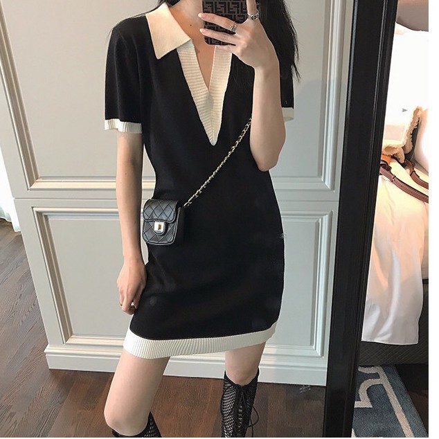 Đầm Cổ Chữ V Eo Cao Phong Cách Retro Thời Trang | BigBuy360 - bigbuy360.vn