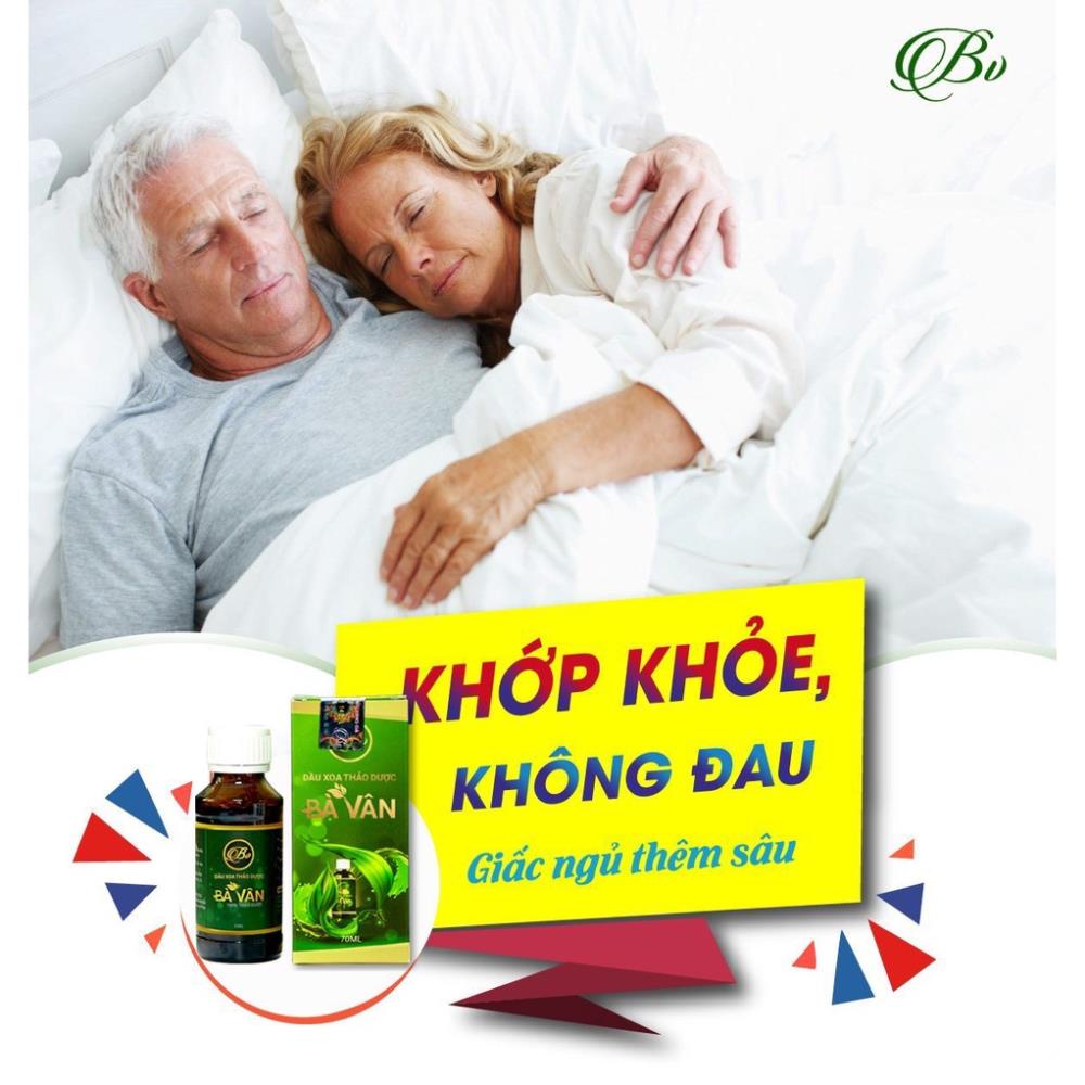 Dầu xoa bóp thảo dược Bà Vân, Xoa Bóp Dược Liệu Giảm đau nhức mỏi cơ Cảm Cúm 70ml