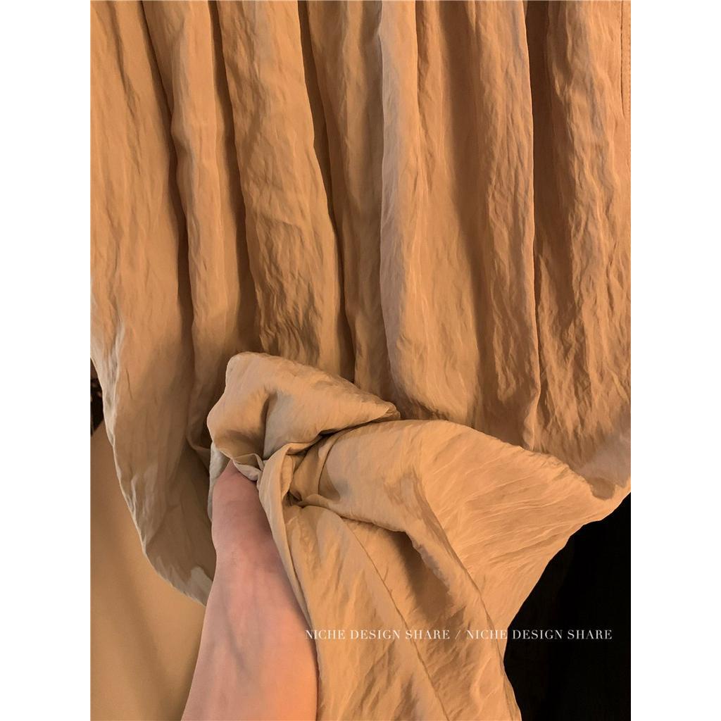 Áo Dây Dệt Kim Mỏng Dáng Rộng Cổ Yếm Phối Tua Rua Thời Trang Sành Điệu 63359