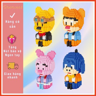 Bộ Mô Hình Lắp Ráp 3D Cho Bé Lợn Hồng, Gấu Pooh, Pluto, Hổ Tiger l Lego Nhân Vật Hoạt Hình 3D