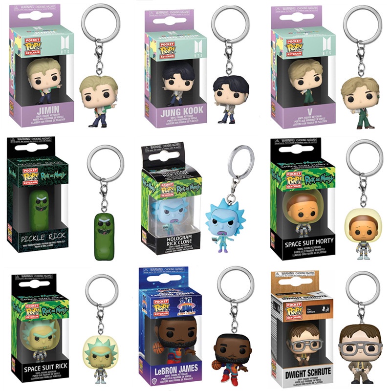 Chính Hãng Funko POP BT21 Móc Khóa PVC JUNG KOOK JIMIN Móc Khóa Trang Trí Quà Tặng