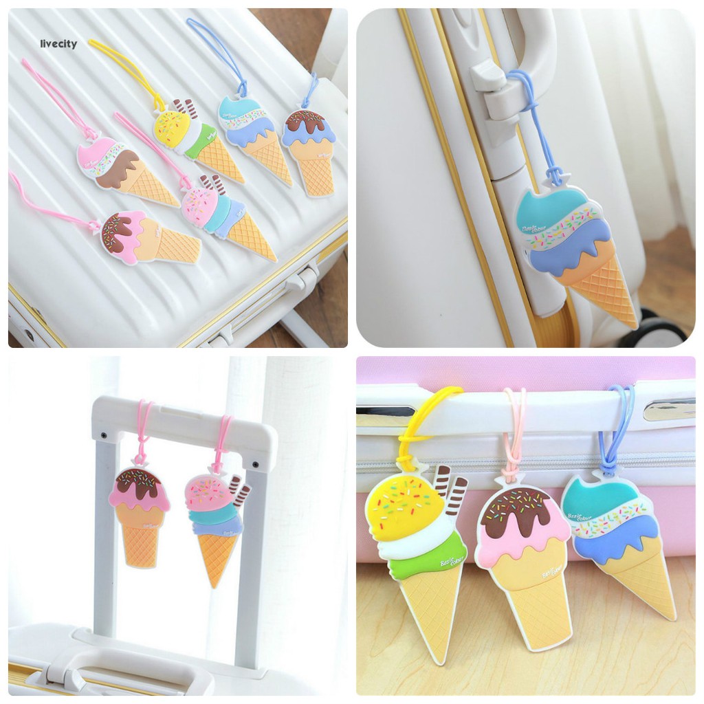 Name tag gắn vali du lịch hình Ice Cream xinh xắn
