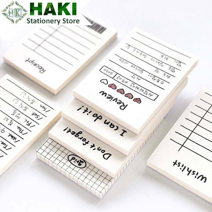 Giấy ghi chú, giấy note 50 trang HAKI kiểu dáng đơn giản tiện dụng NO14