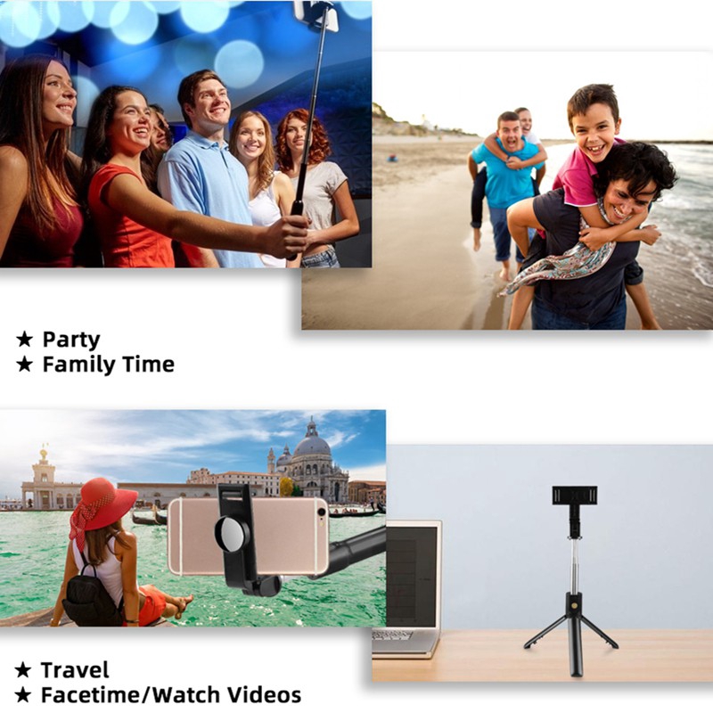 Gậy selfie Bluetooth không dây 3 trong 1 cho iPhone Xiaomi với Chân máy có thể gập lại Monepad cầm tay Tiktok Video Gọi BPTZ5