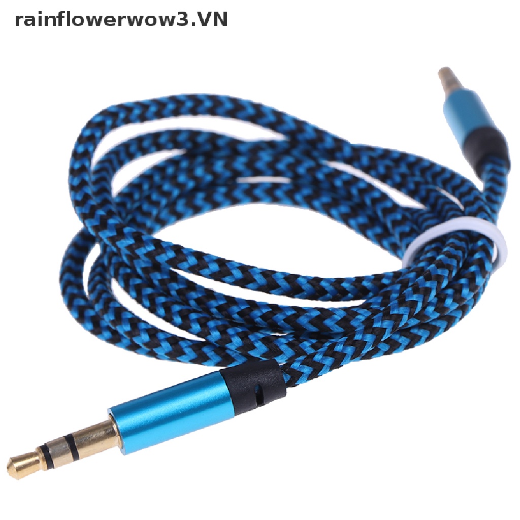 Dây Cáp Âm Thanh Nối Giắc Cắm 3.5mm Với Đầu Cắm Tai Nghe aux Bằng Nilon Dành Cho Điện Thoại / Xe Hơi
