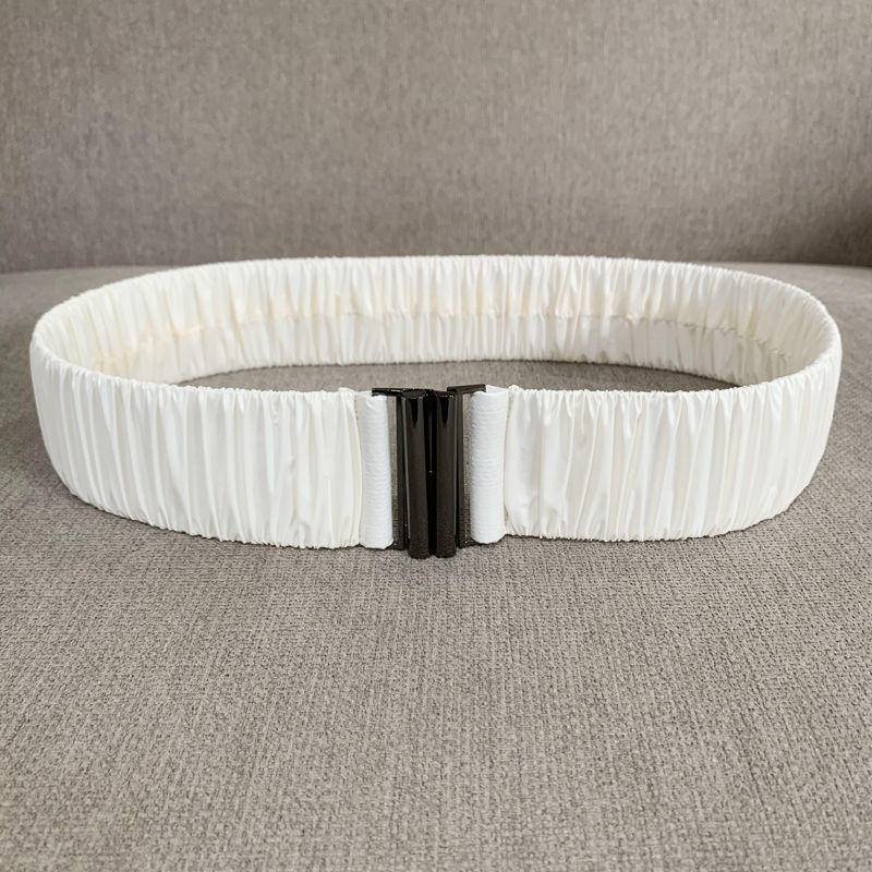 Thắt Lưng Vải Bóng Co Giãn Xếp Ly Nhiều Màu Lựa Chọn