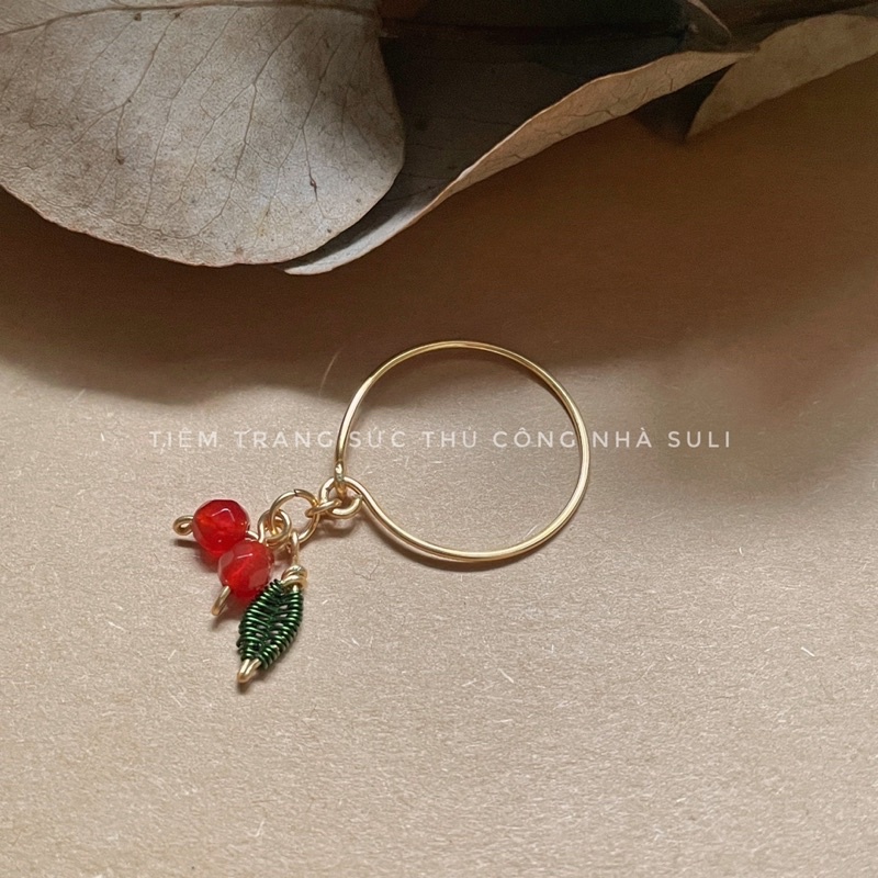 Nhẫn cherry nữ trang sức , DIY,