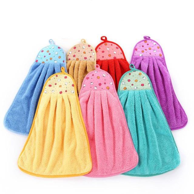 Khăn Lau Tay Cotton Lau Bát Nhà Bếp Siêu Thấm Nước Size Lớn có móc