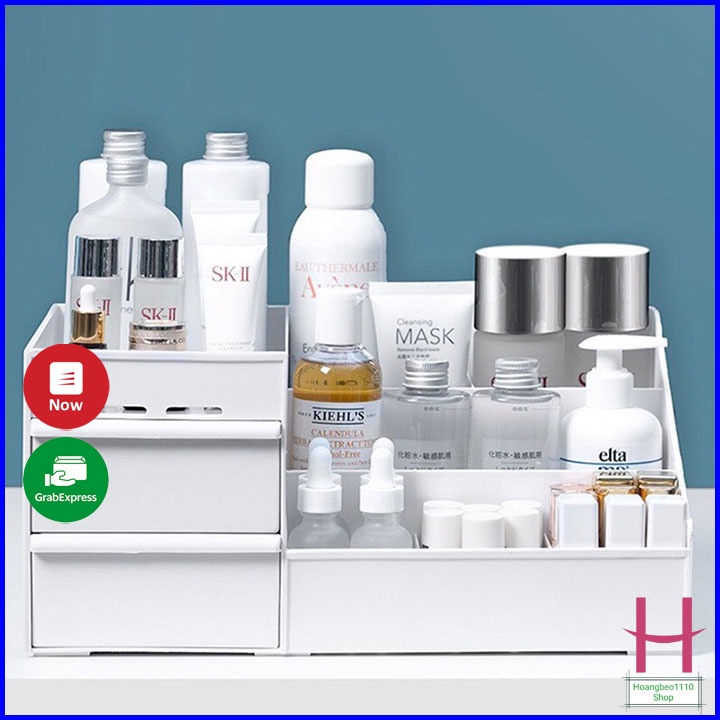 Kệ đựng mỹ phẩm,khay để đồ trang điểm nhựa 3 tầng 5 ngăn có hộp ngăn kéo tiện lợi { H }