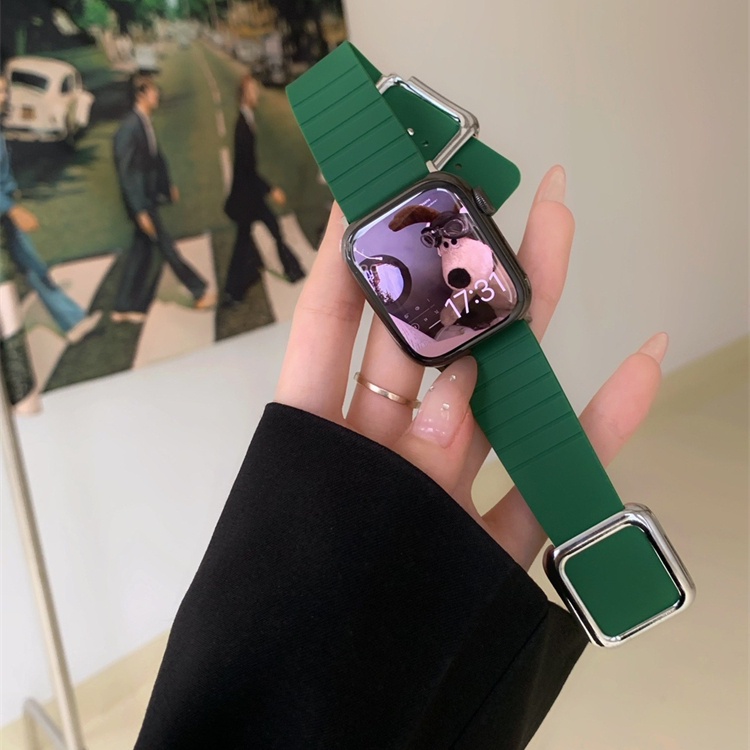 Dây Đeo Đồng Hồ Thay Thế 20 Màu Sang Trọng Có Nút Kim Loại Dành Cho Đồng Hồ Apple watch 41mm 45mm 44mm 40mm 42mm 38mm iWatch serise 7 6 4 SE 5 3 2