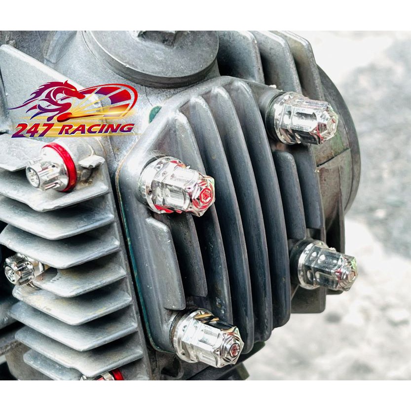 4 con Ốc Salaya Inox 304 7li BÍT Gắn Đầu Qui lát đầu Bò xe máy Wave Dream RS .