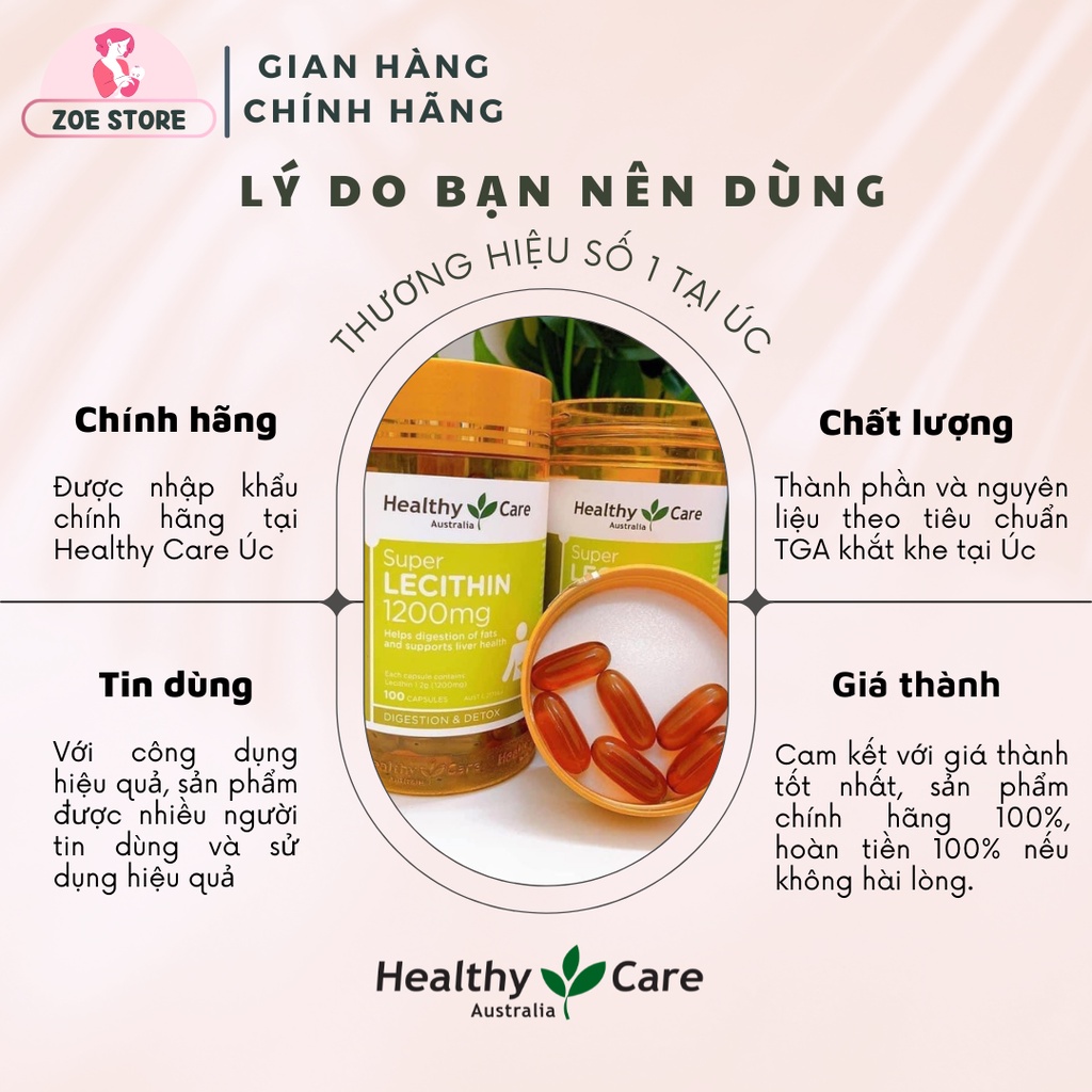 Viên mầm đậu nành Healthy Care 100 viên của Úc dành cho phái đẹp