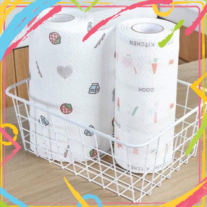 {LOẠI DÀY} Giấy Lau Đa Năng Vải Không Dệt Giặt Được Cuộn To 25cm