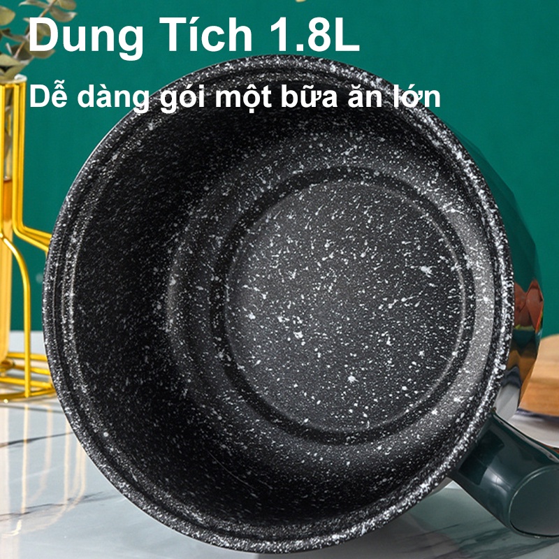 Nồi Cơm Điện Hai Lớp Đa Năng Cao Cấp Có Thể Hấp Chiên Xào Rán Luộc Lẩu Điện Mini Nồi Phở Chống Dính 1.2L