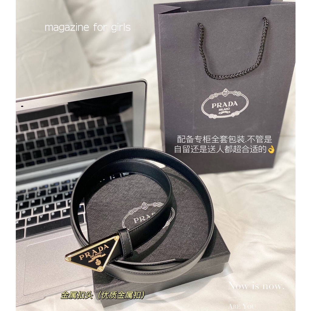 Thắt Lưng Da 110cm Có In Logo Hình Tam Giác Cá Tính Cho Nữ