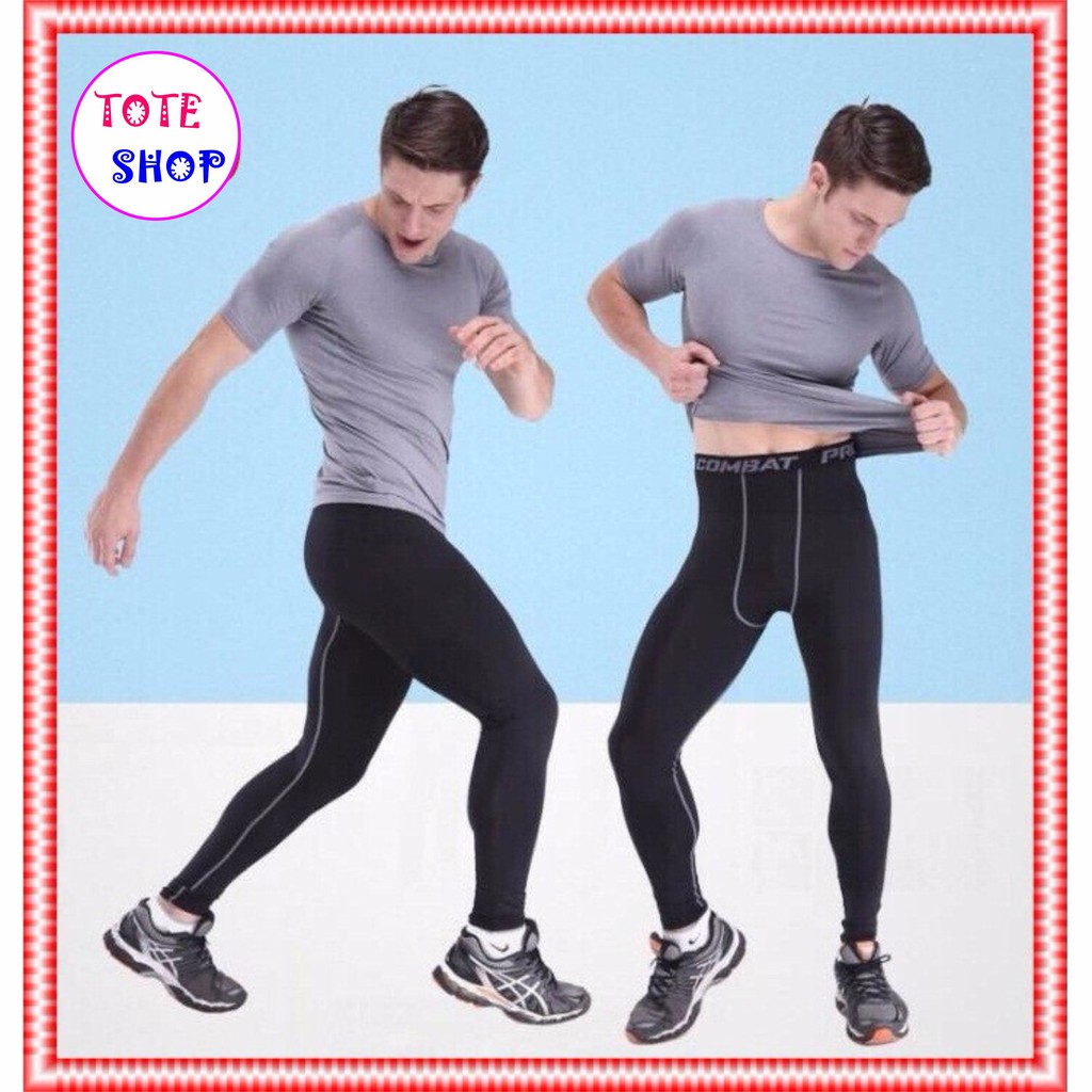 [Free ship] QUẦN GIỮ NHIỆT- TẬP GYM - CHƠI BÓNG RỔ - THỂ THAO COMBAT. Quần Legging Nam Q01