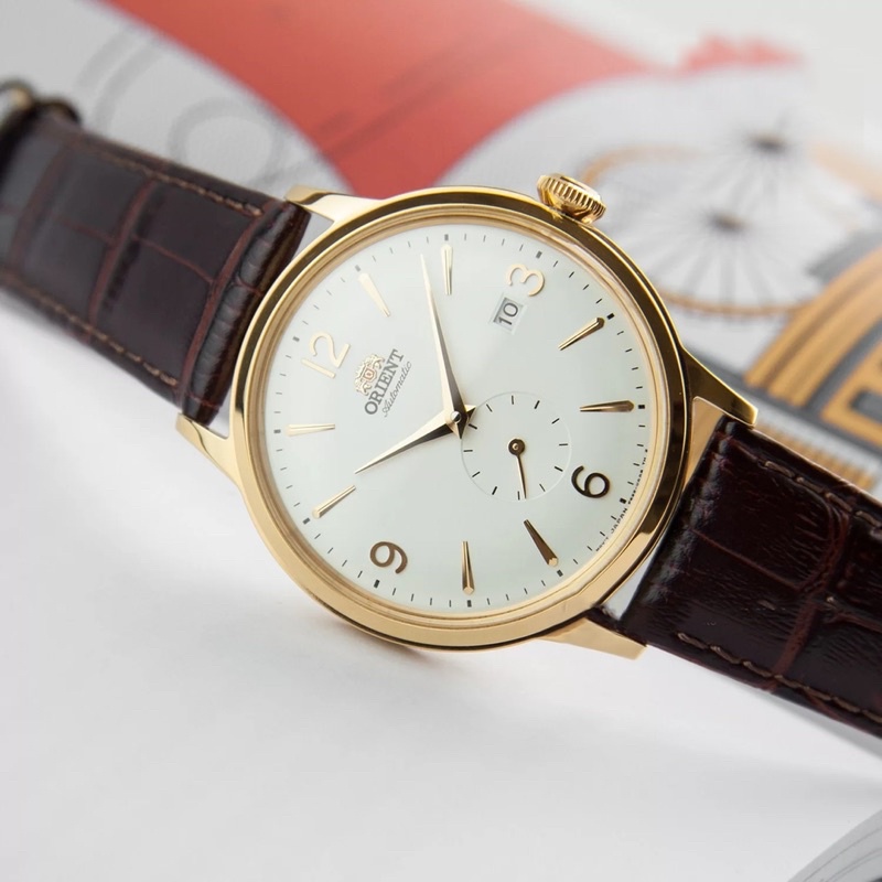 ĐỒNG HỒ NAM CHÍNH HÃNG ORIENT RA-AP0004S10B Automatic dây da nâu mặt trắng viền vàng