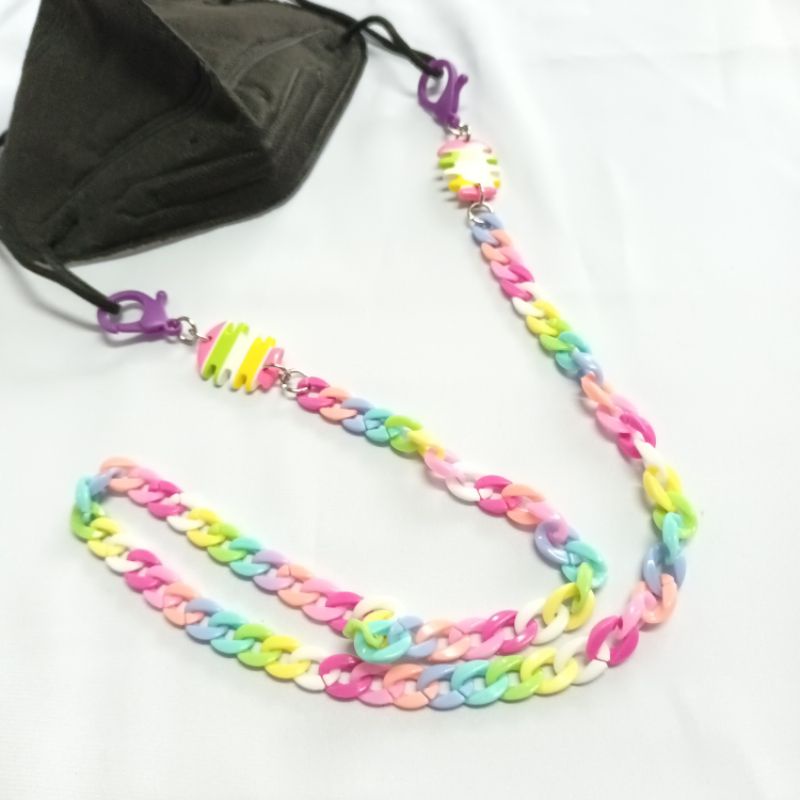 Dây đeo khẩu trang chống rớt mẫu xích trắng đen thời trang kiểu Hàn mã TA34