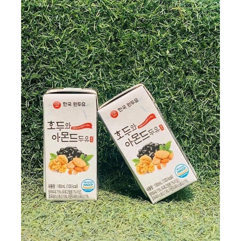 Sữa óc chó hạnh nhân đậu đen Hàn Quốc ( 16 hộp x 190 ml)