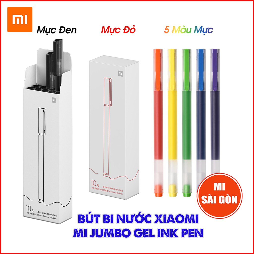 Bộ Bút bi nước Xiaomi - Mi Jumbo Gel Ink Pen (Mực Đen / Mực Đỏ / Mực Màu)