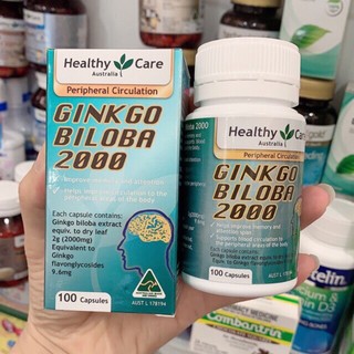 Viên uống bổ não Healthy Care Ginkgo Biloba 2000 100 Viên