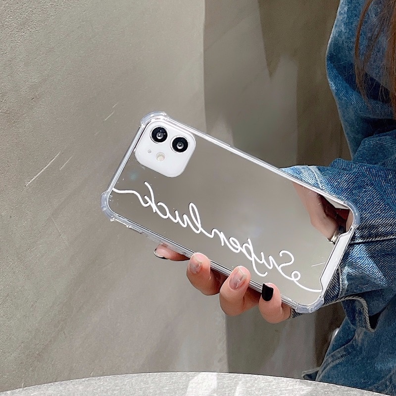 Ốp lưng iphone ốp Điện Thoại Tráng Gương In Chữ Tiếng Anh Đơn Giản Cho iPhone 14 13 12 11 PROMAX XS XR XSMAX SE2020 6