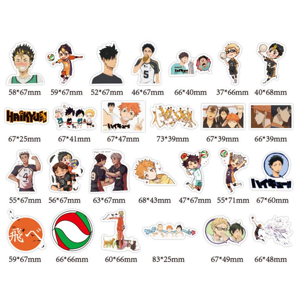 Mmluck Nhãn Dán Anime Haikyuu Kawaii Dễ Thương Trang Trí Văn Phòng / Xe Máy / Hành Lý / Xe Đạp / Tr