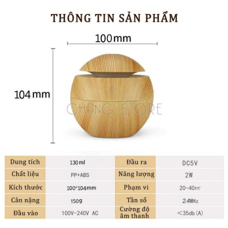 Máy Phun Sương Tạo Ẩm, Máy Khuếch Tán Tinh Dầu Vân Gỗ Nhỏ