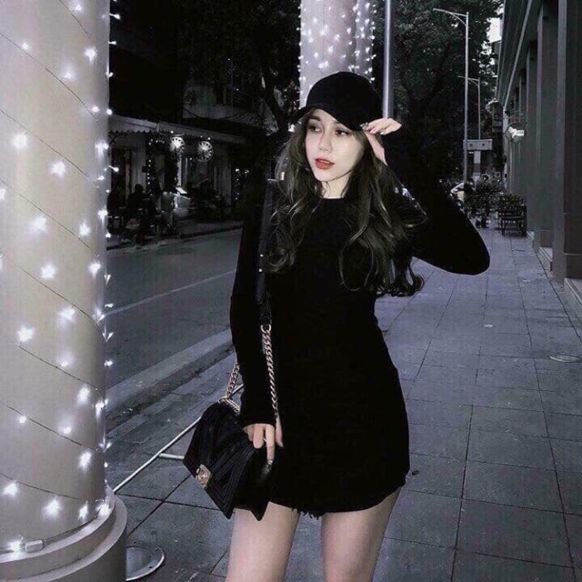 Đầm/váy body vạt bầu xỏ tay