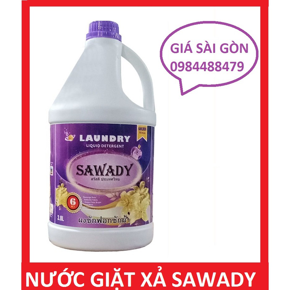 [Giặt xả - Sạch thơm] Nước Giặt Xả 6 trong 1 Thái Lan Sawady 3,8L (nhiều mùi hương)