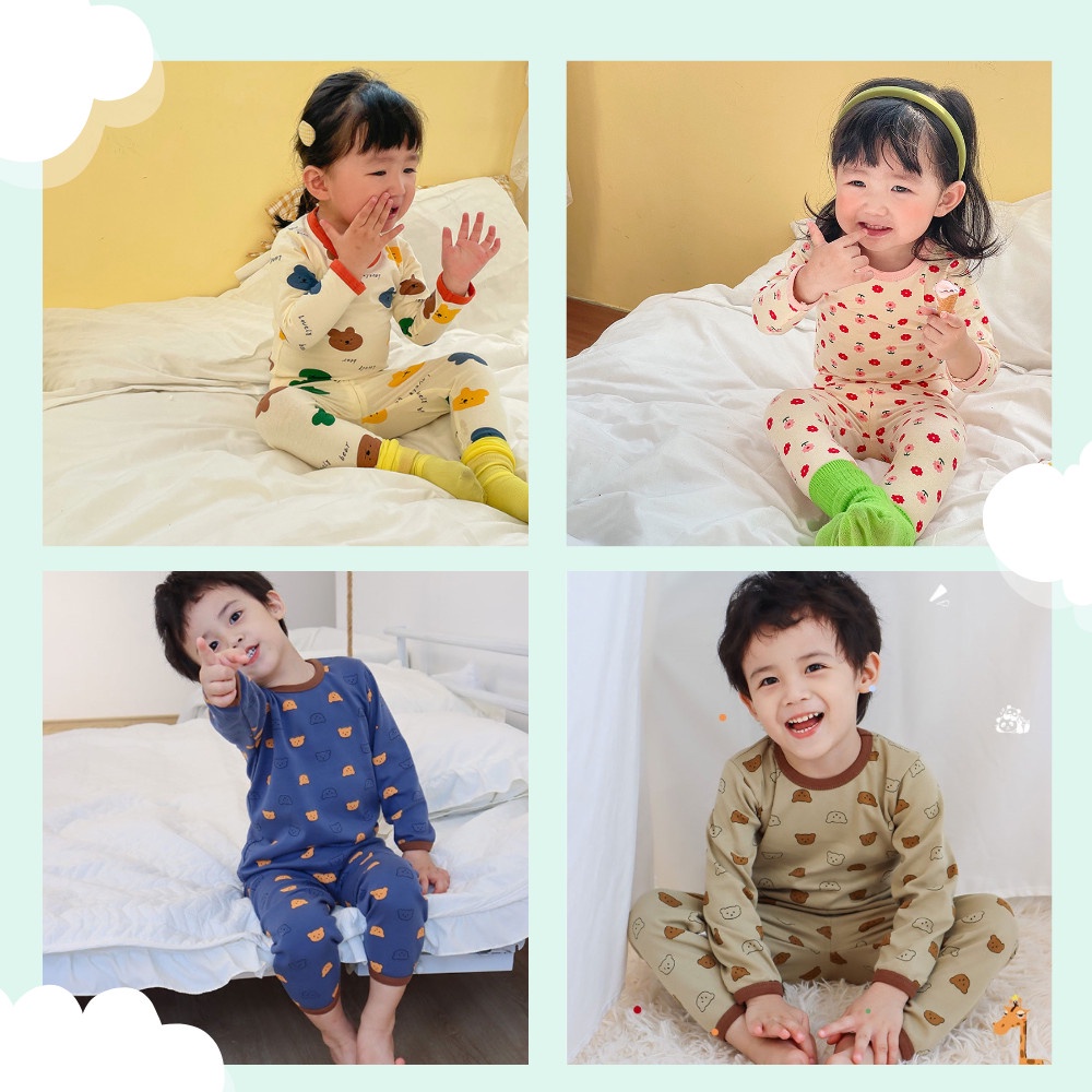 [Ảnh Thật] Bộ Dài Tay Thu Đông Cho Bé Trai/Gái Chất Cotton Mỏng Mềm Mịn Mã BN - 06 (Hàng Quảng Châu)