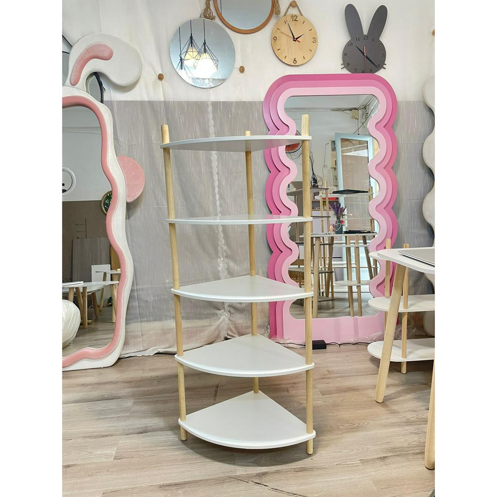 Kệ góc tường 2 3 4 5 tầng, kệ tam giác giá để đồ, decor góc nhà cực xinh xắn, chịu lực cao