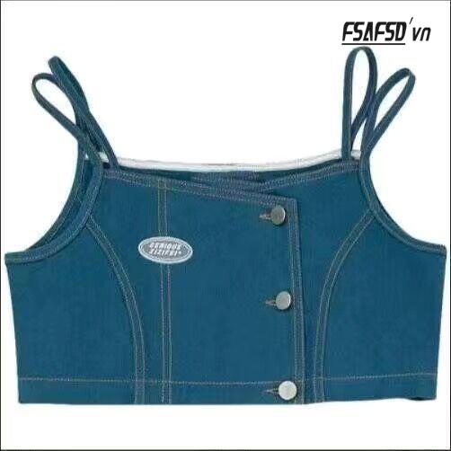 Đầm Denim Dáng Chữ a Không Tay Xẻ Tà Thời Trang Mùa Hè Cho Nữ