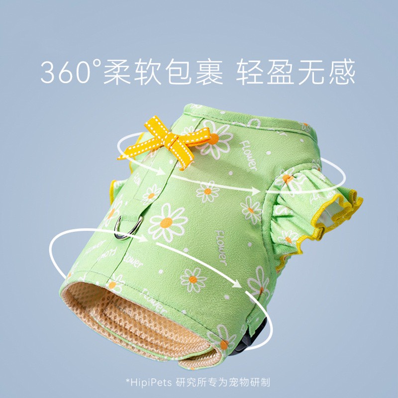 Dây dắt kèm đai yếm tay cánh tiên cho thú cưng, chó mèo