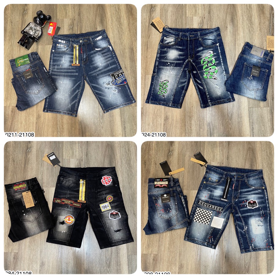 Quần Bò Ngố Thêu Logo Cho Nam - Quần Jean Ngố Dsq Nam