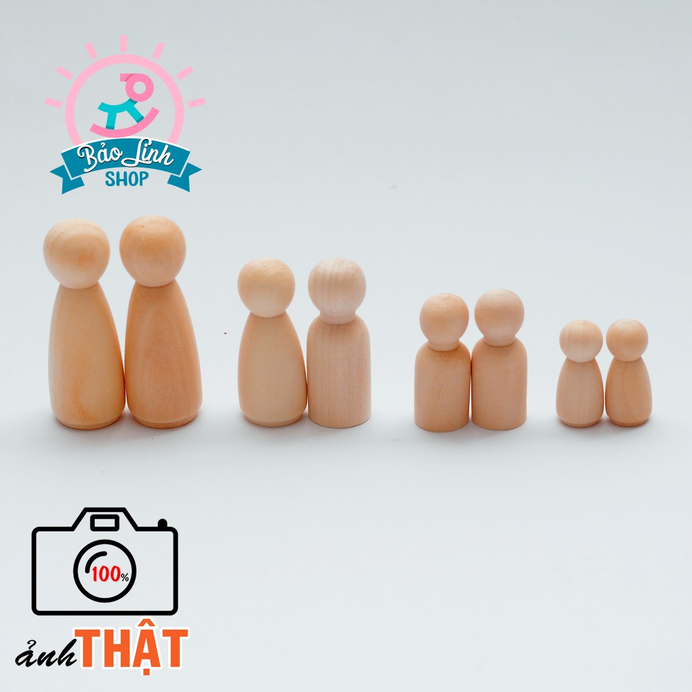 SET 50 búp bê gỗ tự vẽ - ĐỦ SIZE| Đồ chơi an toàn