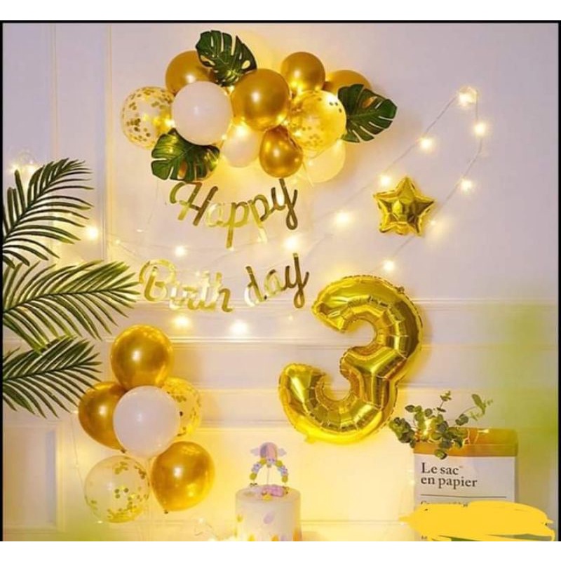 SET BÓNG TRANG TRÍ SINH NHẬT TÔNG VÀNG