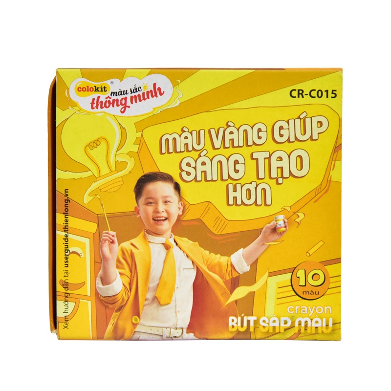 Bút Sáp Màu Thiên Long Colokit CR-C015 - 10 màu tươi sáng, thông dụng, an toàn cho bé sáng tạo, tô màu, vẽ tranh