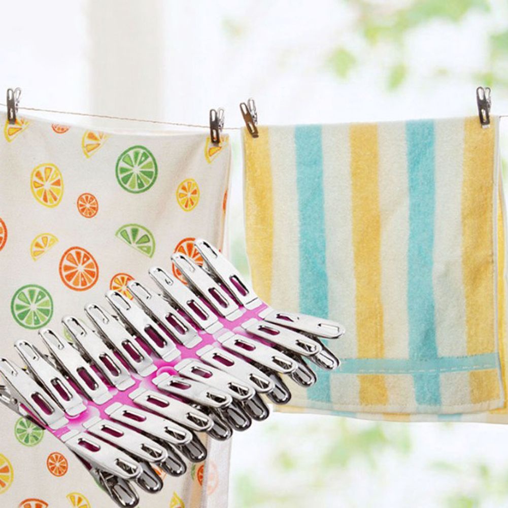 20 Kẹp phơi quần áo bằng thép không gỉ tiện dụng cho gia đình / văn phòng / trường học
