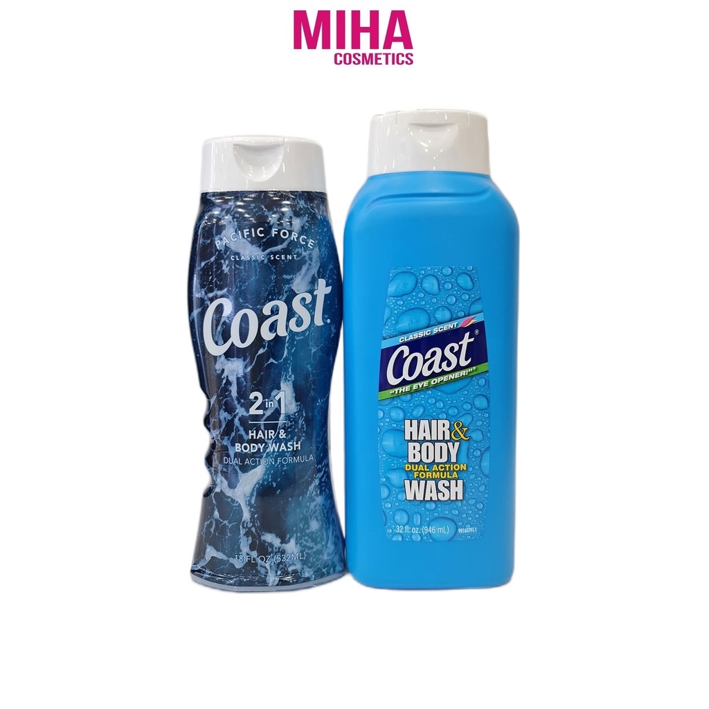 Sữa Tắm Gội Cho Nam 2 In 1 COAST 532ml Hoặc 946ml USA