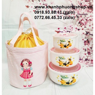 bộ 3 thố sứ đựng cơm có nắp - bộ 3 thố sứ đựng cơm