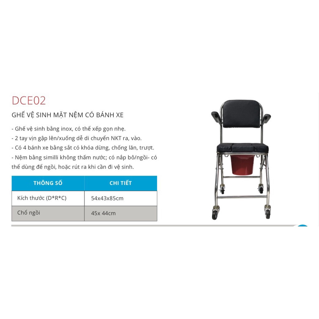 GHẾ BÔ VỆ SINH MẶT NỆM CÓ BÁNH XE