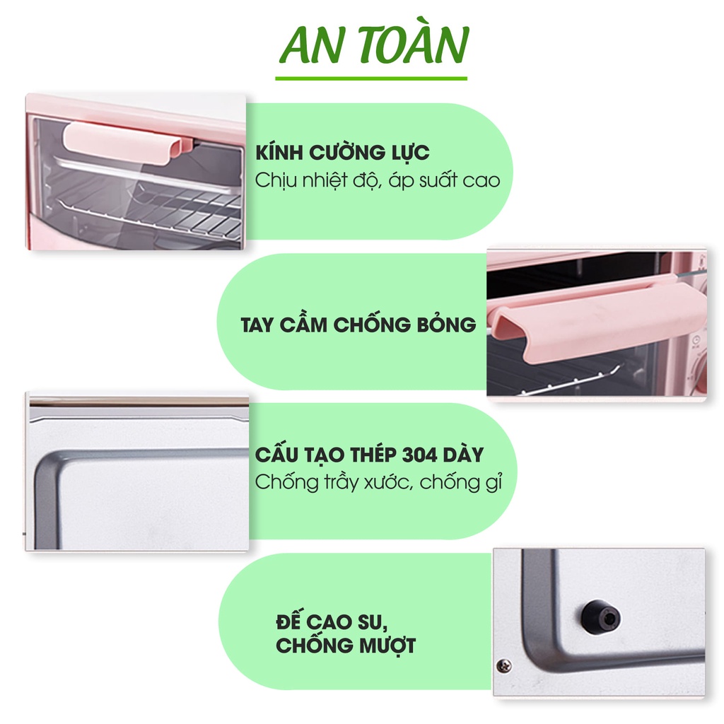 Lò nướng mini ALOTA L07 12 Lít công nghệ 3D tiết kiệm điện tặng chổi quét dầu - 3B Care