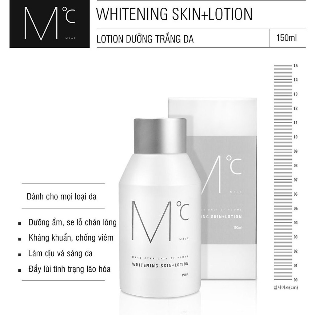 Lotion Dưỡng Trắng Da Nam MdoC Whitening Skin+Lotion 150ml