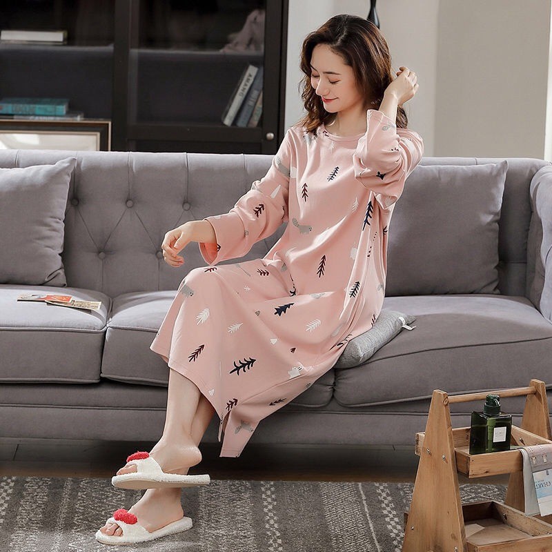 Đầm Ngủ Dài Tay Thiết Kế Dễ Thương Thời Trang Mùa Thu Cho Nữ | BigBuy360 - bigbuy360.vn
