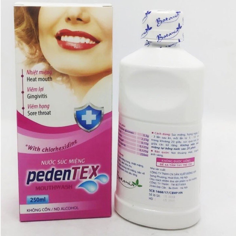 Nước xúc miệng Pedentex - Giảm nhiệt miệng, viêm lợi, viêm họng