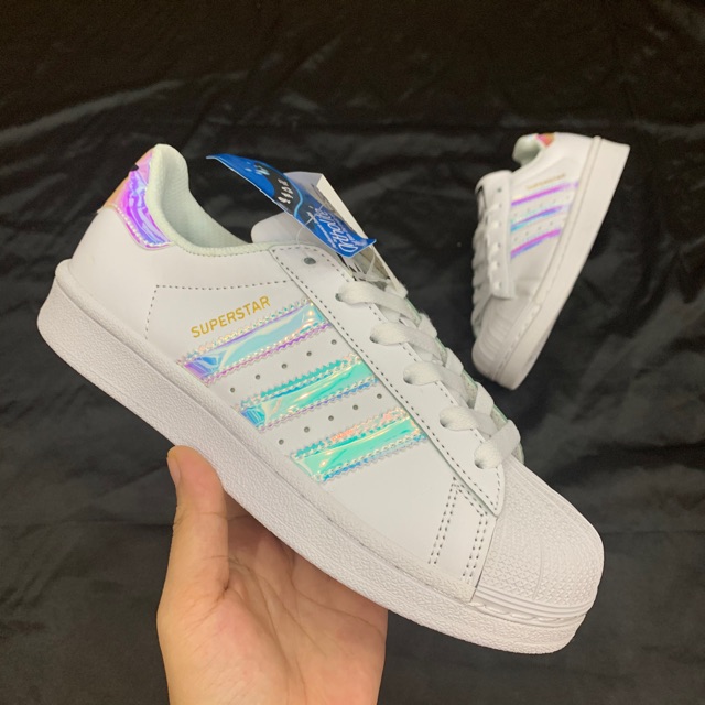 Giầy trắng sọc ngọc trai cao cấp fullbox